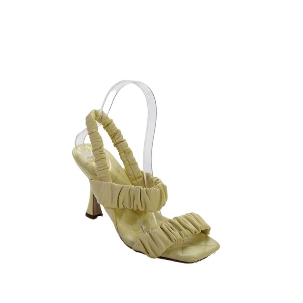 Sam Edelman Womens Leather Ruched Slide On Sandals Yellow Size 7